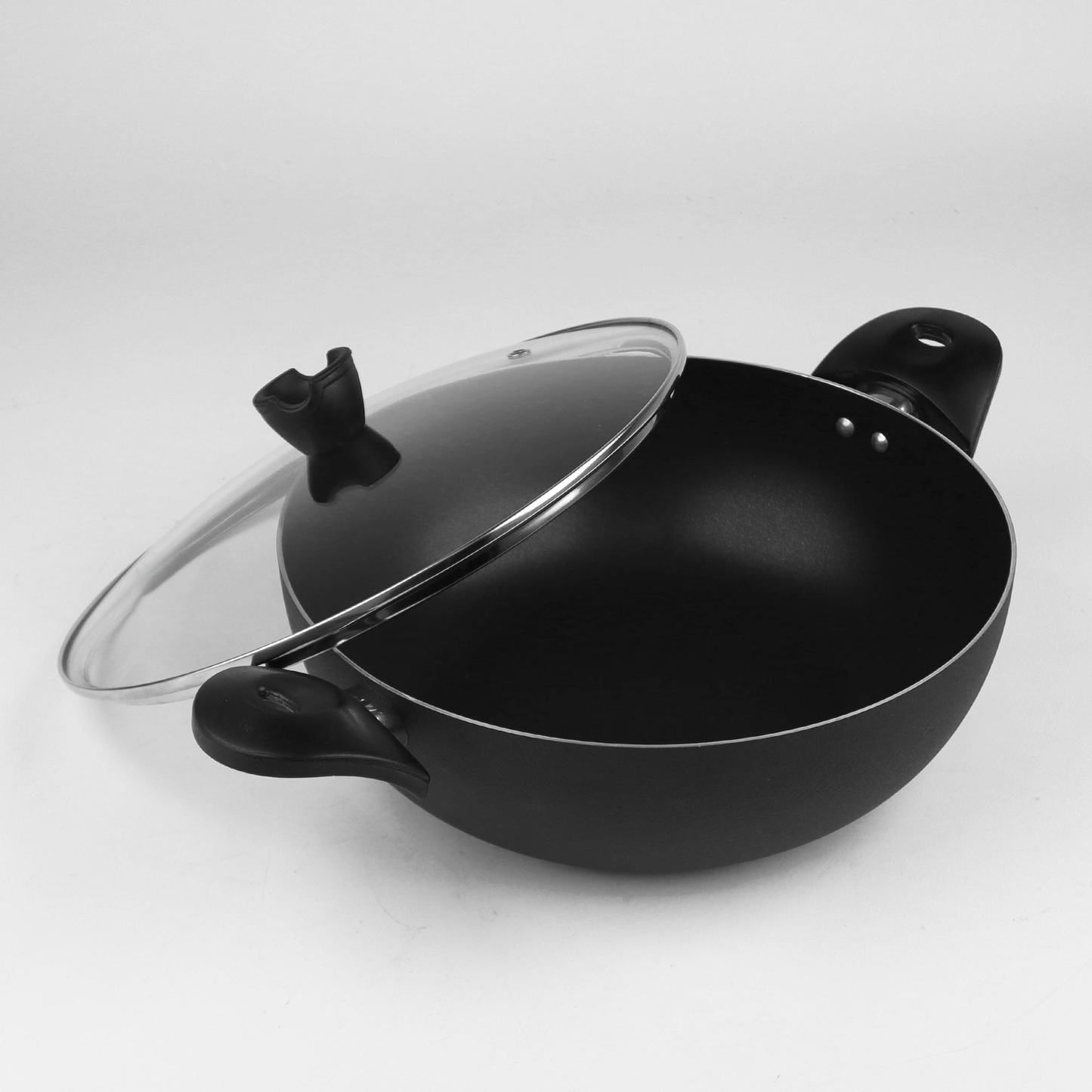Royal Non-Stick Wok (Karahi) - Glass Lid